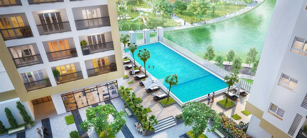 Khu hồ bơi 4 mùa tại dự án căn hộ Richmond City Hưng Thịnh