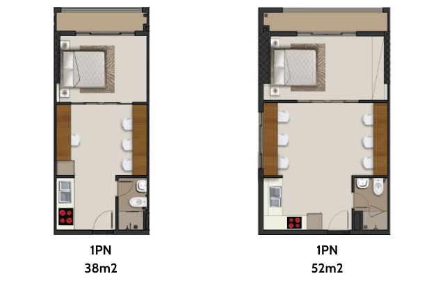 Căn 1PN Richmond City 38m2-52m2 cho thuê