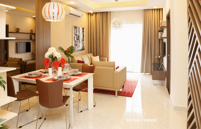 Hình thực tế tại nhà mẫu căn hộ Richmond City Hưng Thịnh