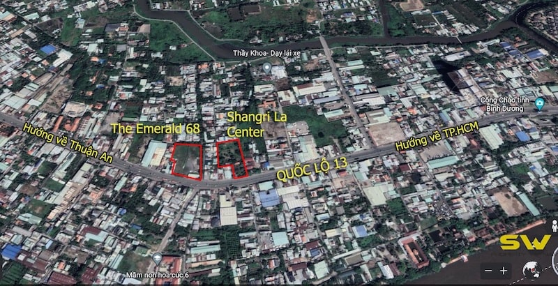 Vị trí The Emerald 68 tiếp giáp với TP.HCM